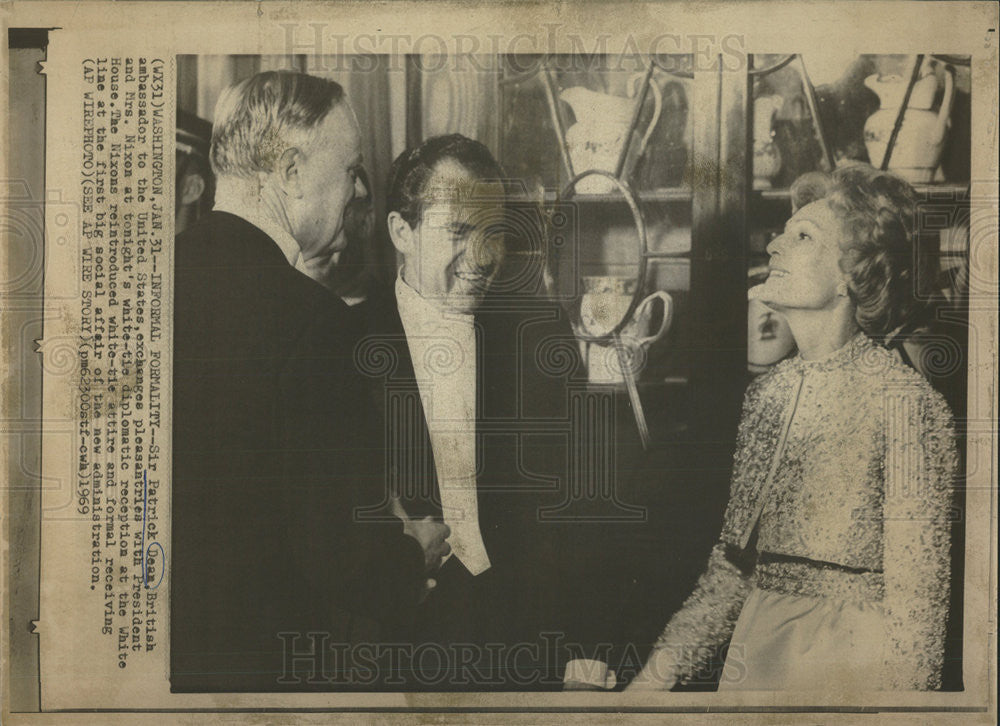 1969 Press Photo Sir Patrick Dean British Ambassador US - Historic Images