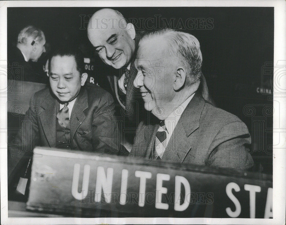 1948 Press Photo U.S Secretary of State George Marshall, U.N. Meeting - Historic Images