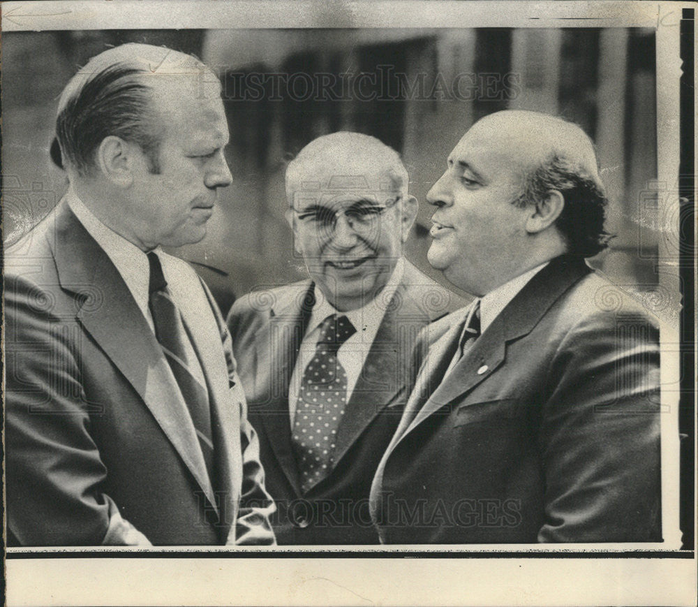 1975 Press Photo President Ford Turkey Prime Minister S. Demirel Caglyangil - Historic Images