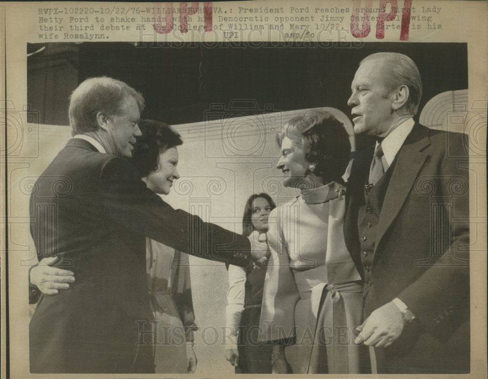 1976 Press Photo President Ford Lady Betty Democratic Jimmy Carter William Mary - Historic Images