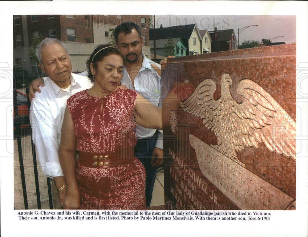 1994 Press Photo Antonio G. Chavez Our Lady Of Guadalupe Memorial - Historic Images