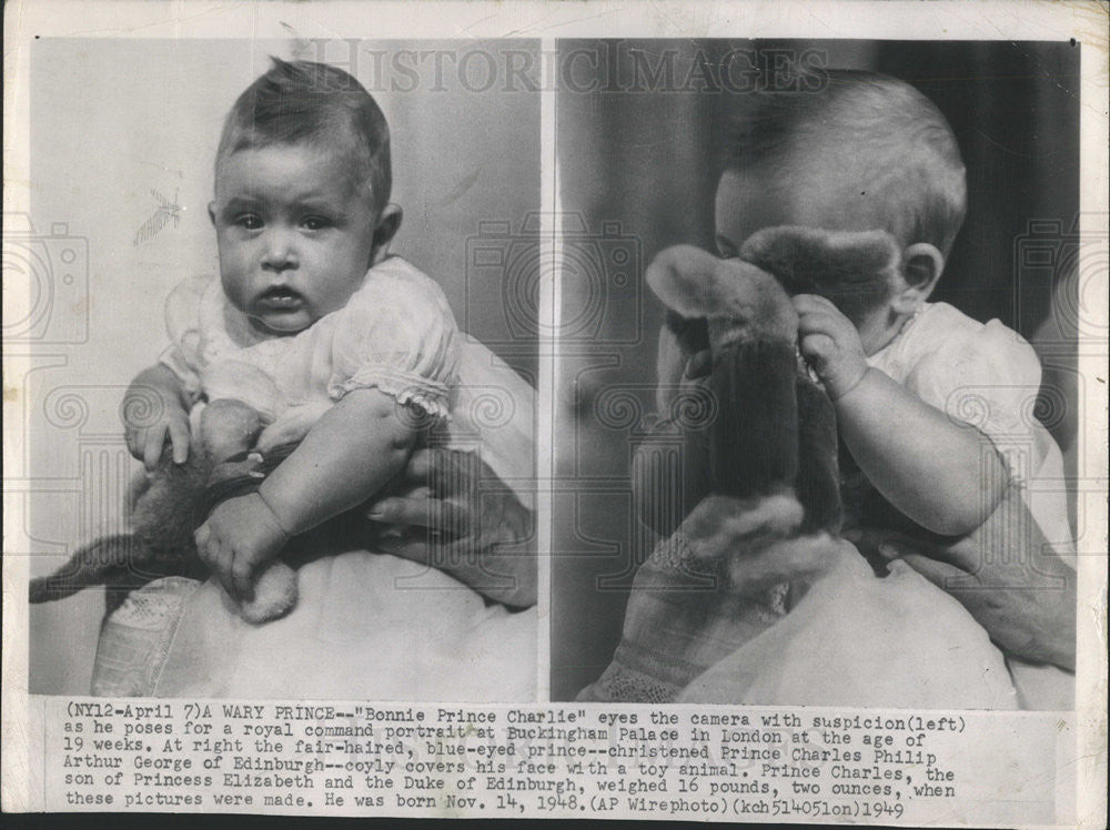 1949 Press Photo Prince Charles Buckingham Palace - Historic Images