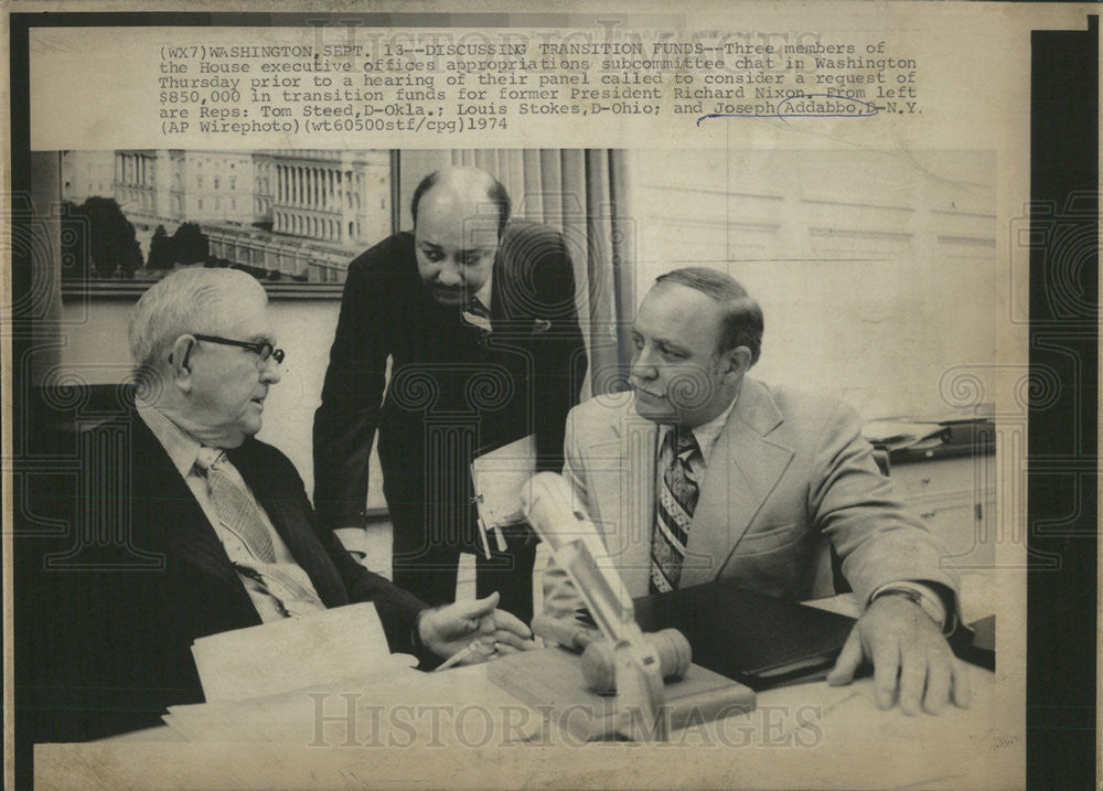 1974 Press Photo House executive office Subcommittee Washington Tom Steed - Historic Images