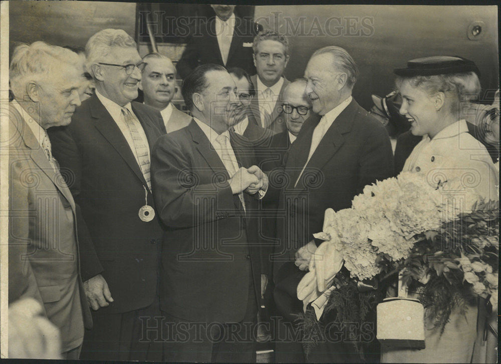 1956 Press Photo KONRAD ADENAUER GERMAN CHANCELLOR - Historic Images