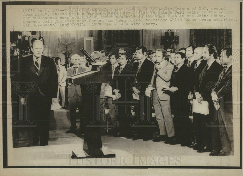 1974 Press Photo PRESIDENT GERALD R. FORD PRESS CONFERENCE - Historic Images