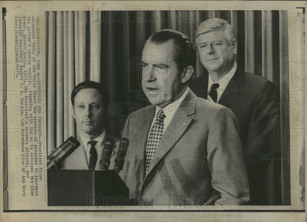 1971 Press Photo President Nixon Energy Programs Edward David Rogers Morton - Historic Images