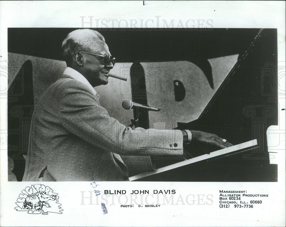 1984 Press Photo Bling John Davis Brings His Piano Artistry To CrossCurrents - Historic Images