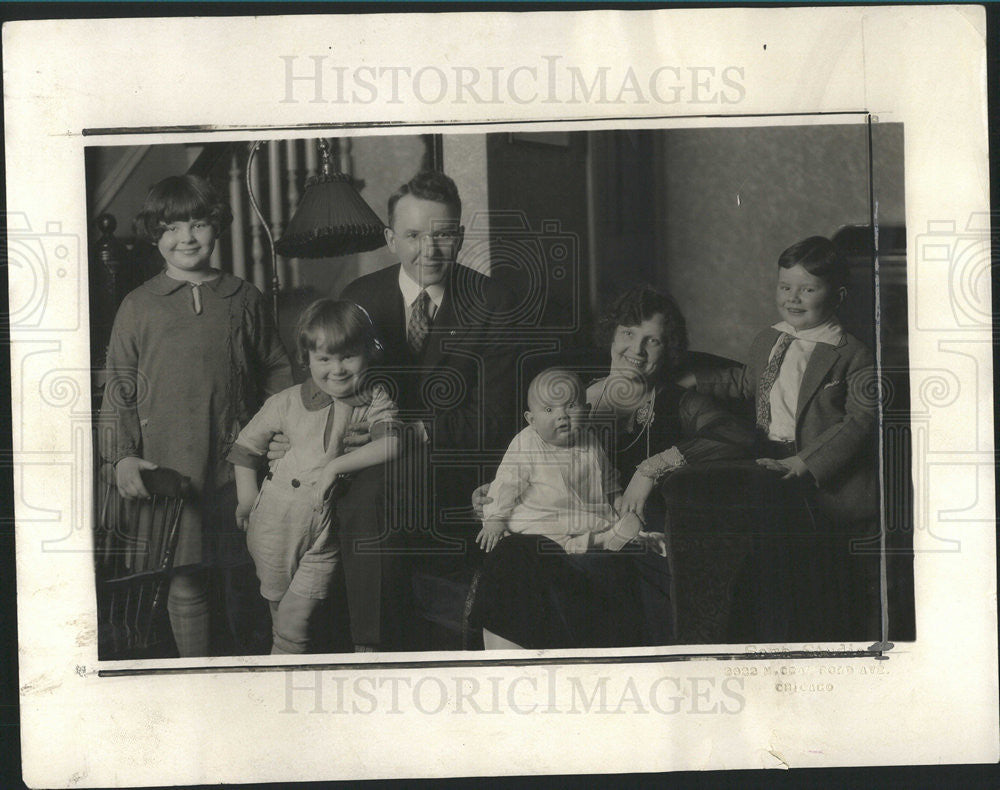 1927 Press Photo Mrs John William Chapman Children Lois Elaine Stuart Lee Roger - Historic Images