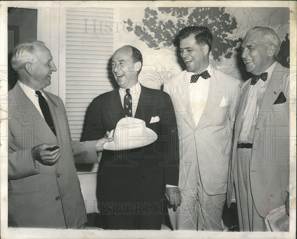 1952 Press Photo Gov. Schricker Gov. Stevenson Gov. G. Menning Williams Former G - Historic Images