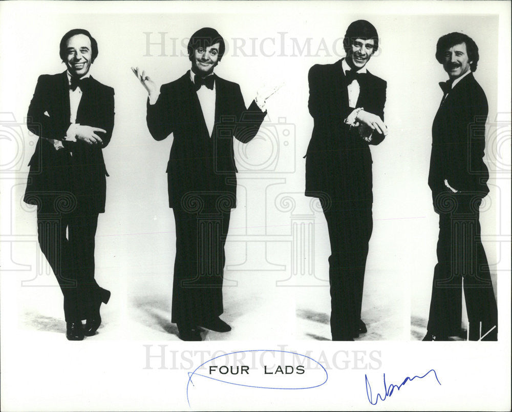 1976 Press Photo Four Lads Canadian male quartet albums signature tunes Standin - Historic Images