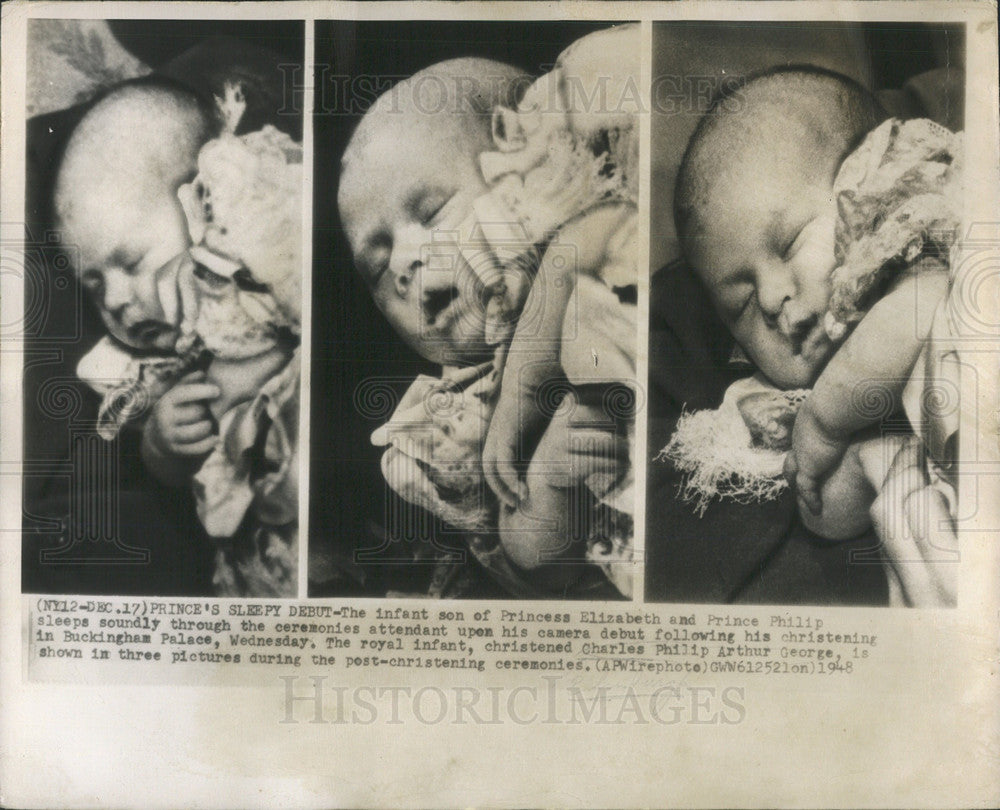 1948 Press Photo Infant son Princess Elizabeth - Historic Images