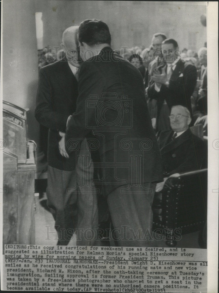 1953 Press Photo Dwight D. Eisenhower Inauguration - Historic Images