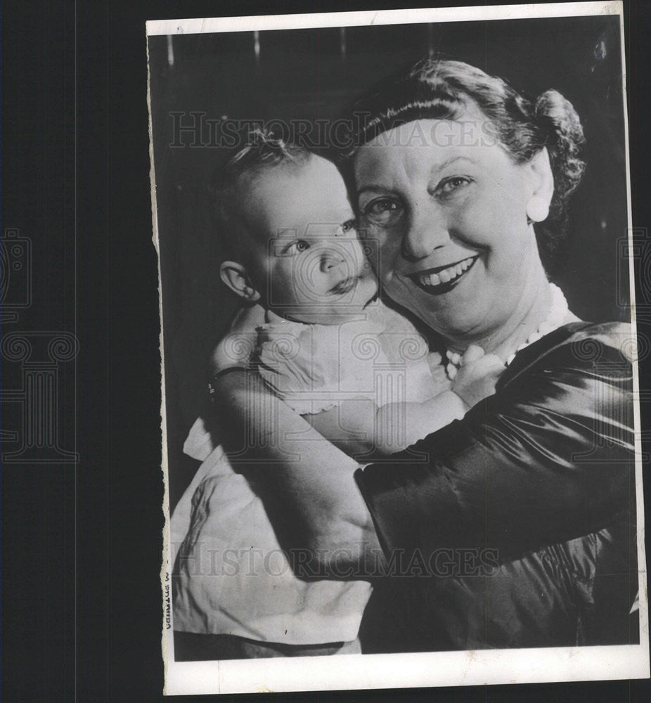 1952 Press Photo Susan Elain Eisenhower Mami Eisenhower Necklace Grandmother - Historic Images