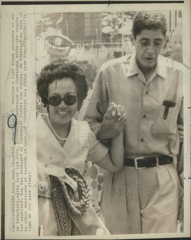 1974 Press Photo Emmet Kay America&#39;s last known prisoner war Indochina wife - Historic Images