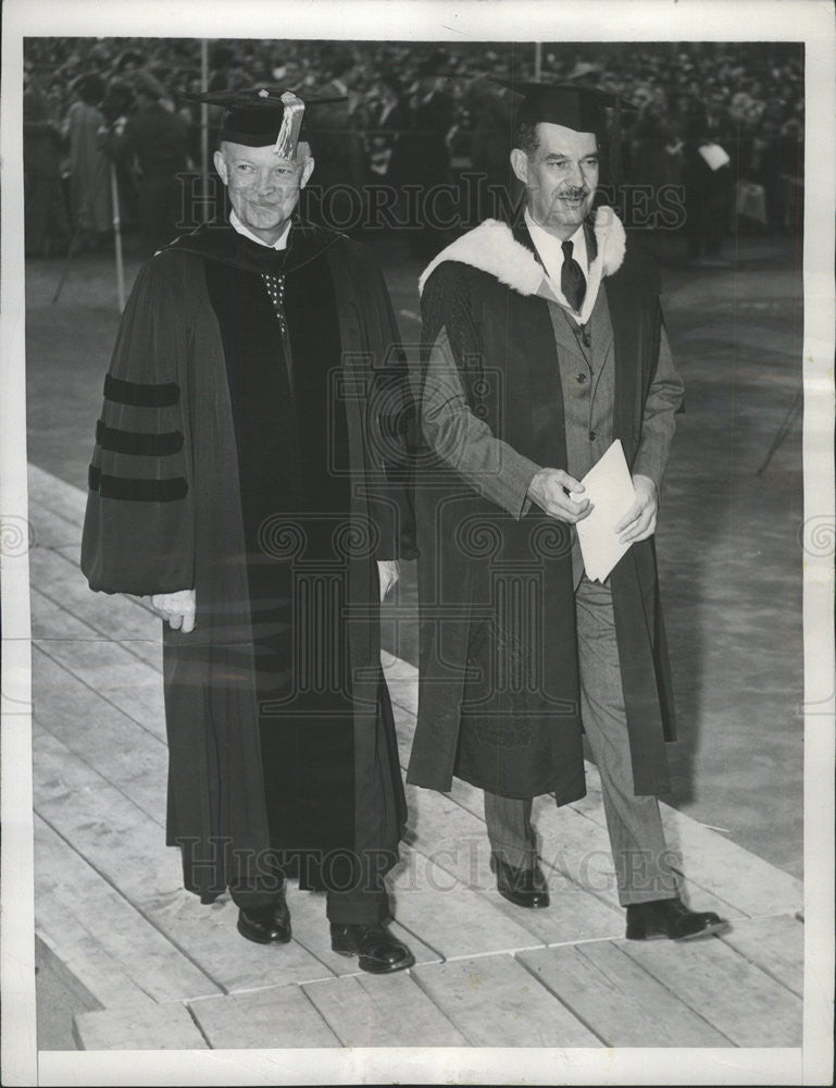 1948 Press Photo Dwight Eisenhower President Columbia University Provost Jacobs - Historic Images