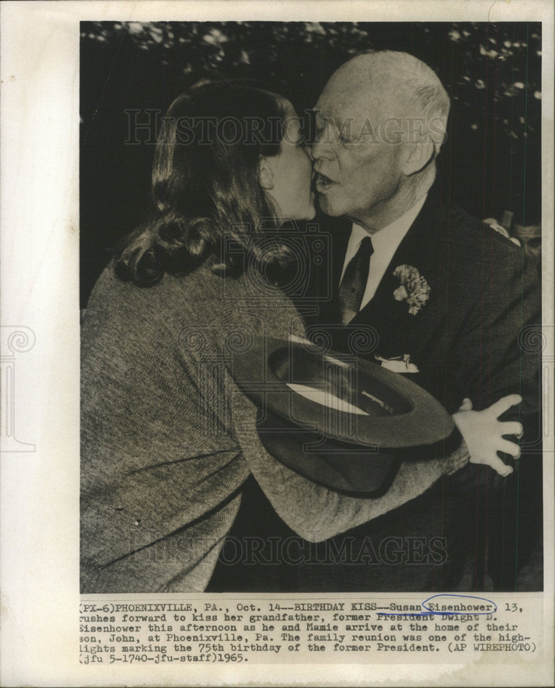 1965 Press Photo Susan Eisenhower Former President Dwight Pennsylvania - Historic Images