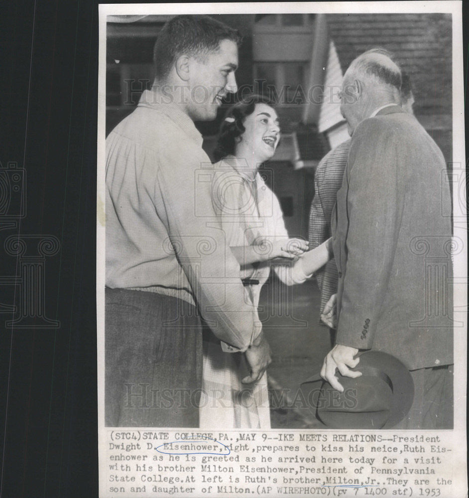 1963 Press Photo President Dwight Eisenhower Niece Ruth Milton Pennsylvania - Historic Images