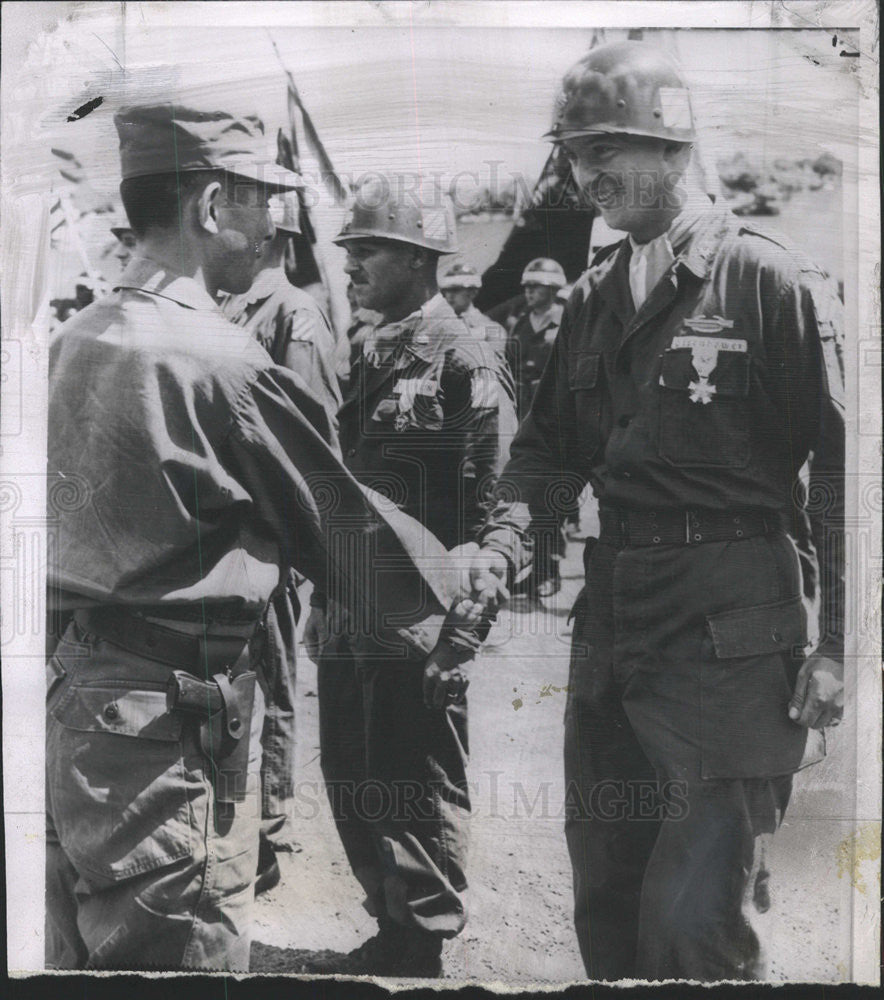 1953 Press Photo President Eisenhower son major John Infantry Division ...