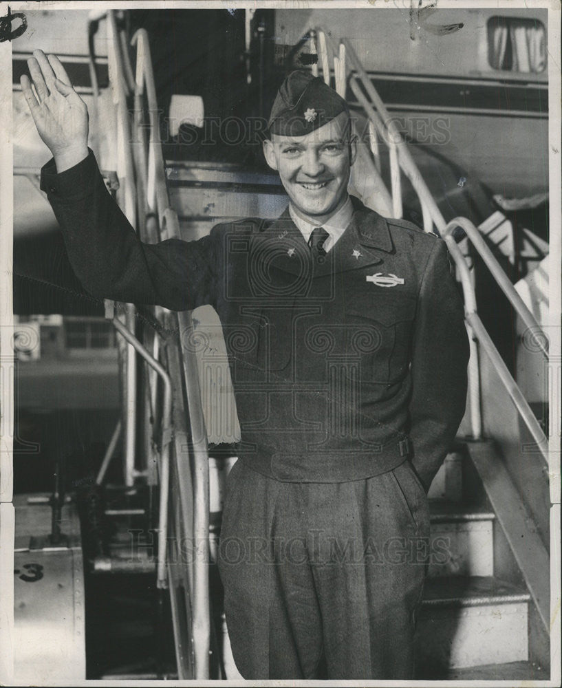 1953 Press Photo Major John Eisenhower President son New York American Airlines - Historic Images