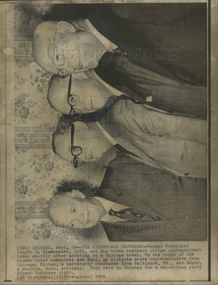 1966 Press Photo Dwight Eisenhower and brothers - Historic Images