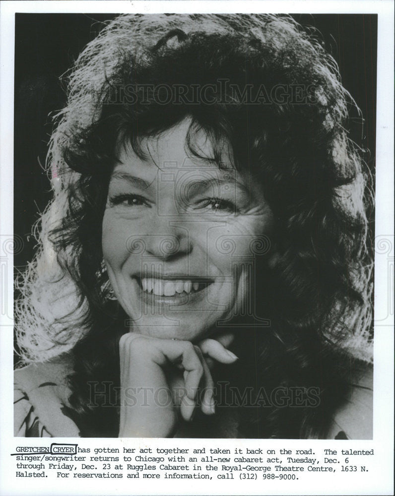 1988 Press Photo Singer Songwriter Chicago  Gretchen Cryer Road Royal George - Historic Images