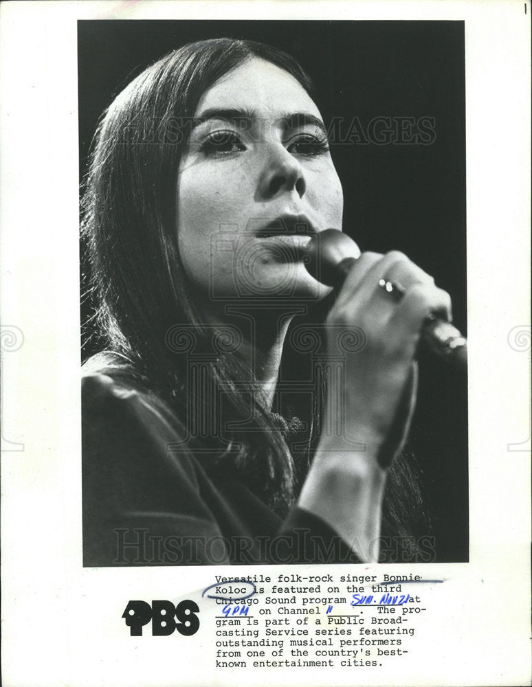 1972 Press Photo Bonnie Koloc Folk Rock Singer Featured Chicago Sound PBS - Historic Images