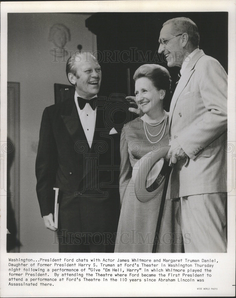 1975 Press Photo Margaret  Truman Daniel Truman James Whitmore Ford Theater - Historic Images