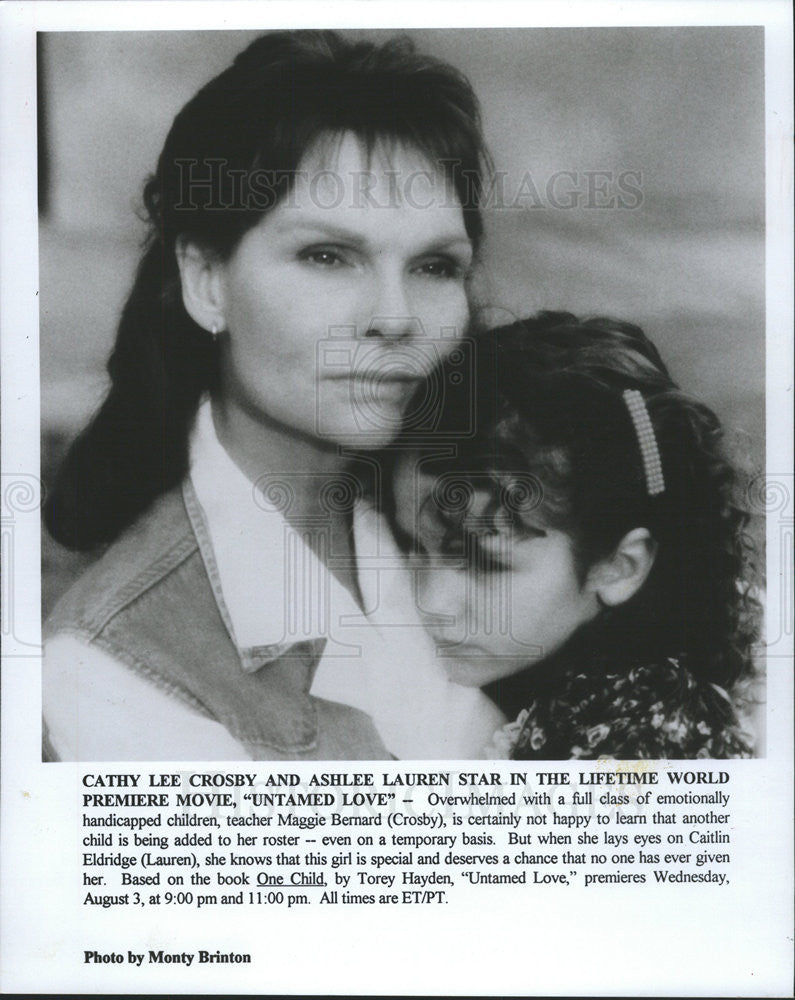 1994 Press Photo Cathy Lee Crosby Ashlee Lauren Actresses Untamed Love Lifetime - Historic Images