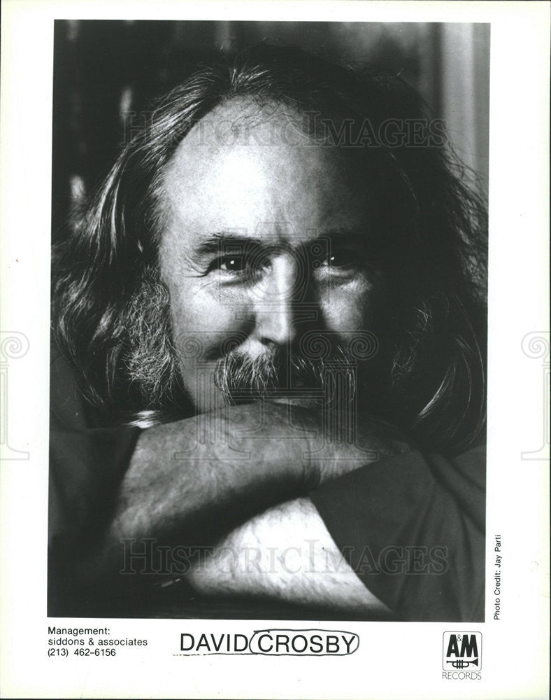 1989 Press Photo David Crosby Guitarist Singer Songwriter Crosby Stills Nash - Historic Images