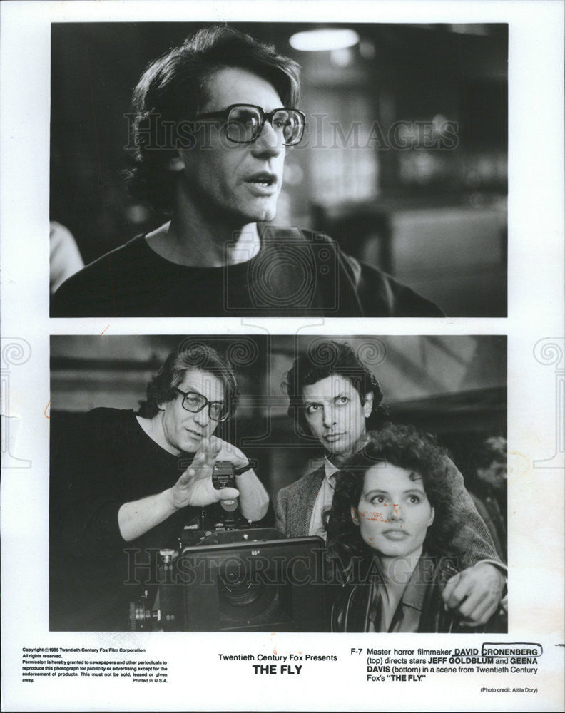 1986 Press Photo David Cronenberg Director Jeff Goldblum Actor Geena Davis - Historic Images