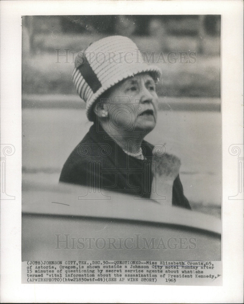 1963 Press Photo Elizabeth Cronin Secret Service President Kennedy Assassination - Historic Images