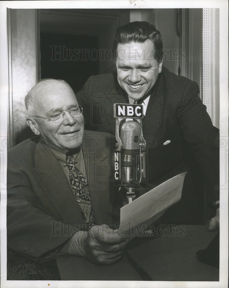 1954 Press Photo H. V. Kaltenborn Turns Over NBC Radio Duties to Son, Rolf - Historic Images