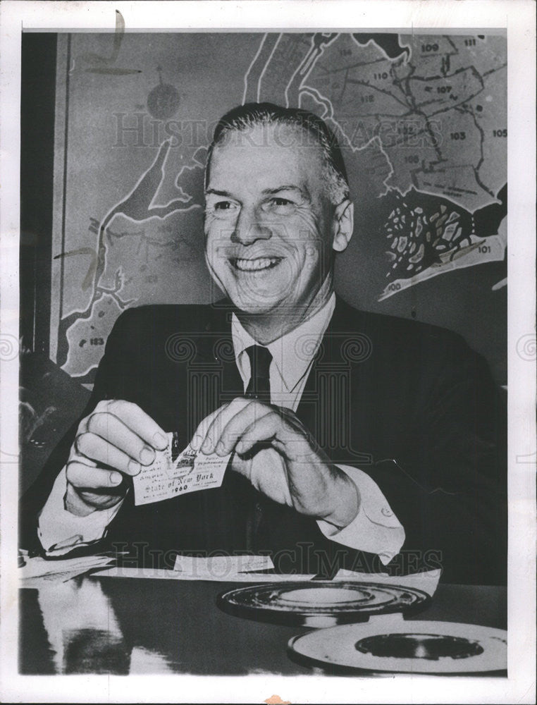 1961 Press Photo Stephen Kennedy NY Police commissioner Patrolman Benevolent - Historic Images