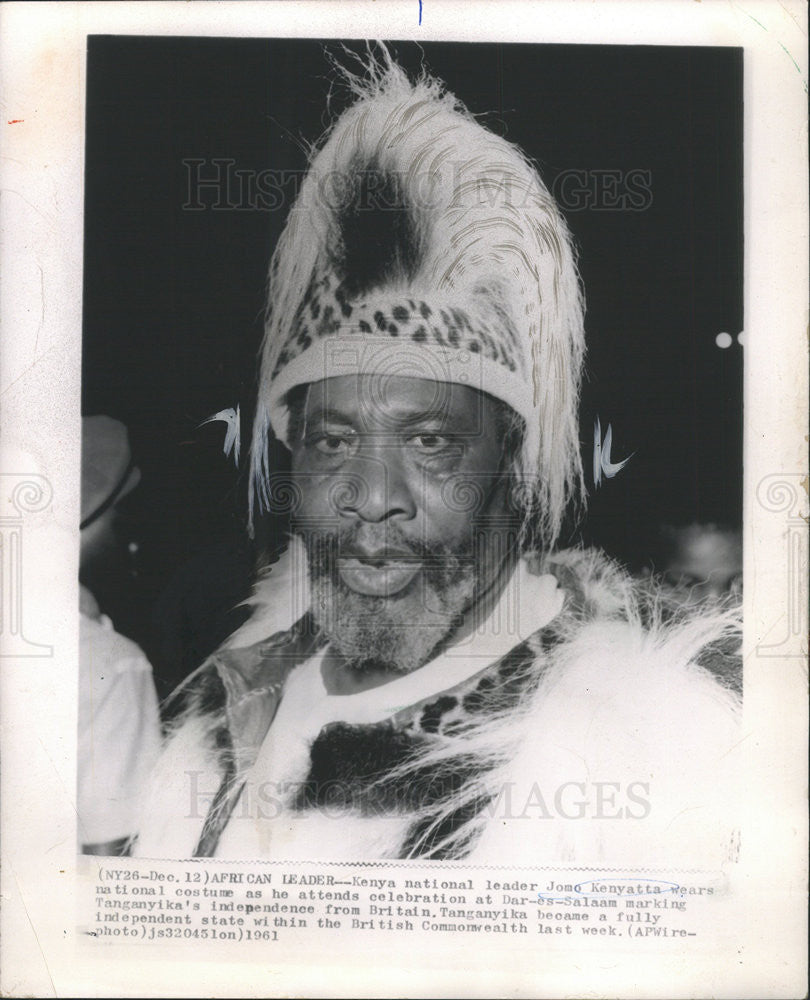 1961 Press Photo Kenya National Leader Jomo Kenyatta  Britain Dar Salaam Wealth - Historic Images