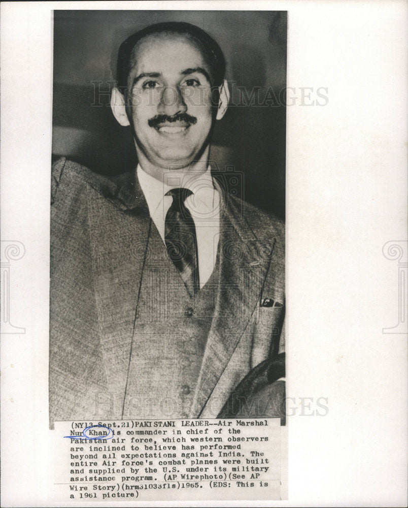 1965 Press Photo Air Marshal Nur Khan - Historic Images