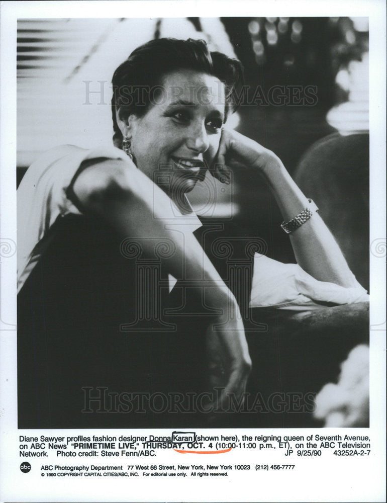 1990 Press Photo Donna Karan American Fashion Designer - Historic Images