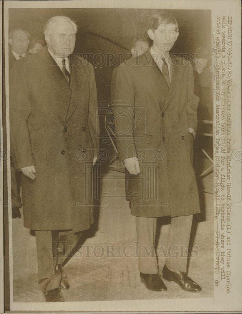 1967 Press Photo France Charles British Prime Minister Harold Wilson Australia - Historic Images