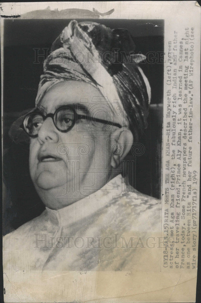 1949 Press Photo Hapwerth Aga Kahn India - Historic Images