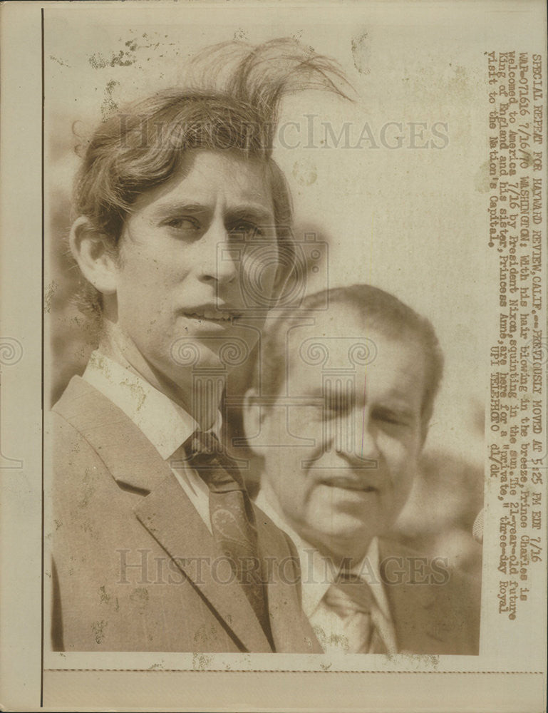 1970 Press Photo Prince Charles and President Nixon in California - Historic Images