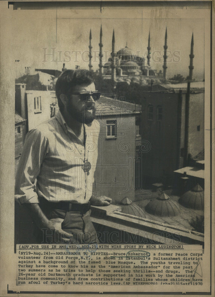 1970 Press Photo Bruce Kokernot Former Peace Corps Volunteer Istanbul American - Historic Images