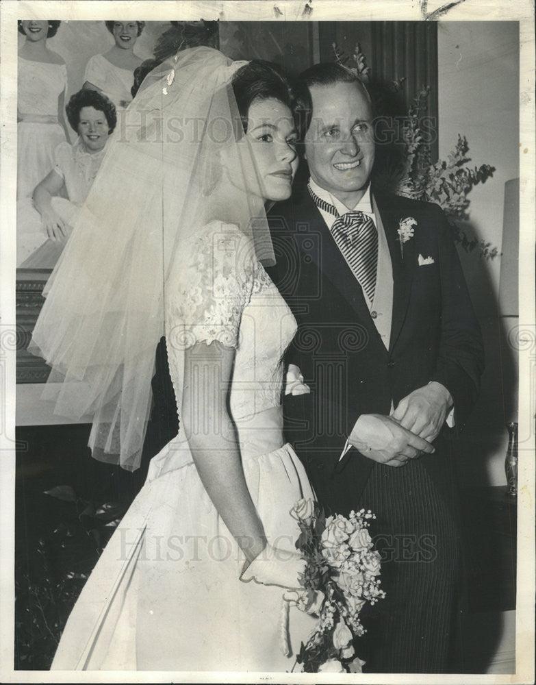 1963 Press Photo Alan Edgar Buell Society Wedding Reception Wiinetka - Historic Images