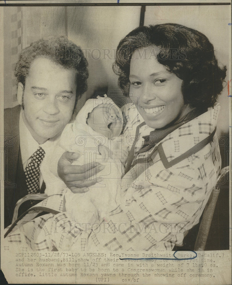 1973 Press Photo Yvonne Brathwaite Burke American Politician California - Historic Images