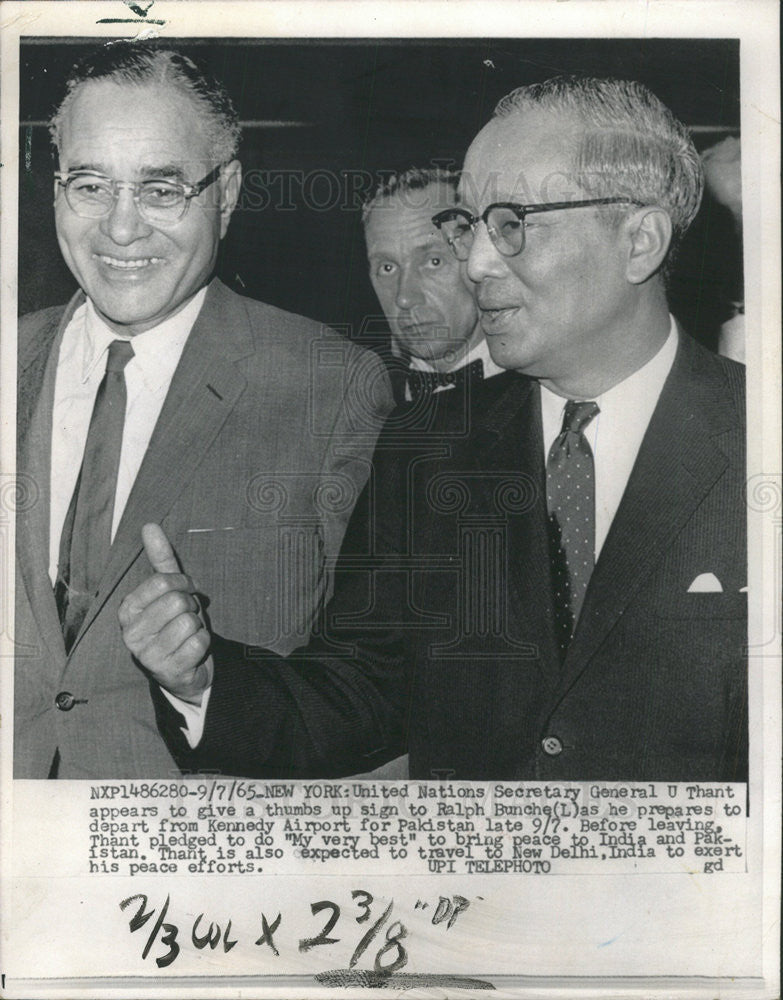 1965 Press Photo United Nation Secretary General U Thant - Historic Images