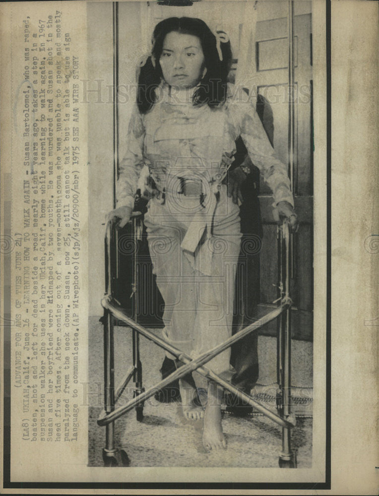 1975 Press Photo Susan Bartolomei Rape Beaten Shot Dead Beside California - Historic Images