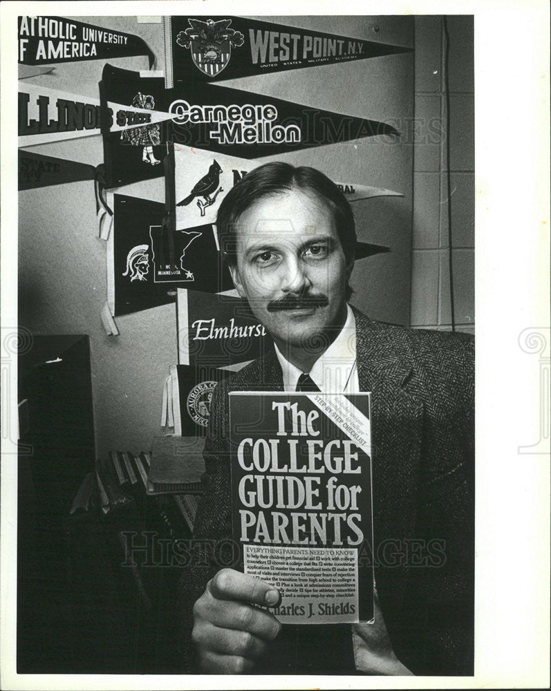 1987 Press Photo Charles J. Shields, Author &quot;The College Guide for Parents&quot; - Historic Images