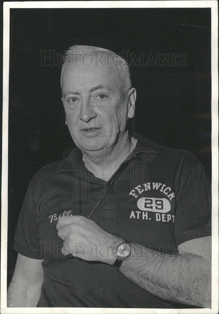 1969 Press Photo Coach William C Shay Fenwick H.S. Bassball. - Historic Images