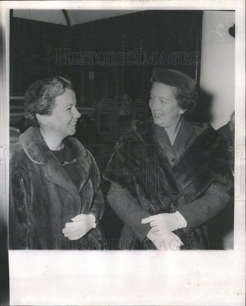 1960 Press Photo Mrs John W. Sheldon, left, and Mrs. Kenneth F. Haelsig - Historic Images