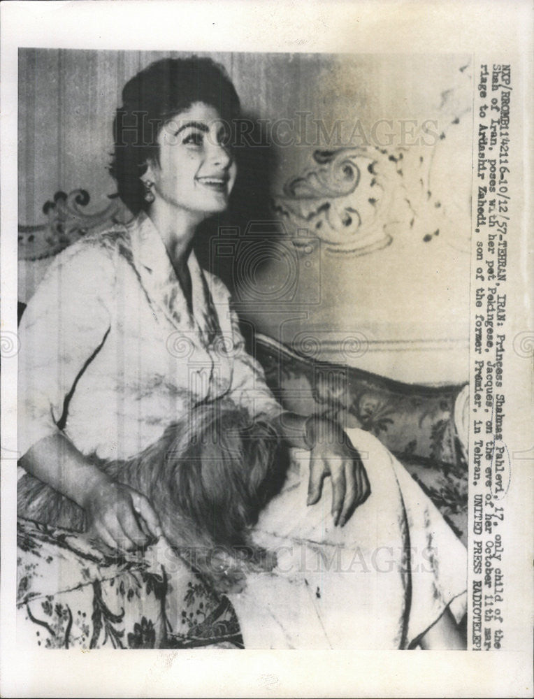 1957 Press Photo Princess Shahnas Pahlevi - Historic Images