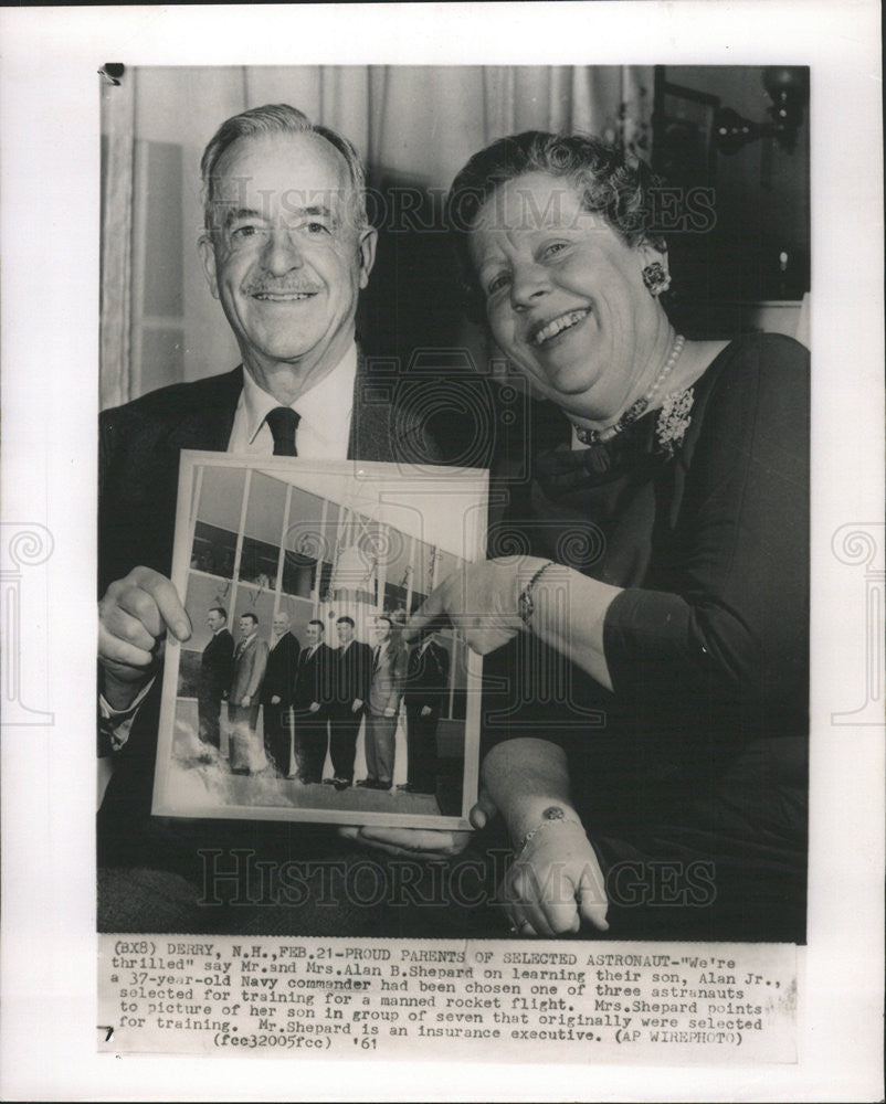 1961 Press Photo Mr. and Mrs. Alan B. Shepard on learing their son. - Historic Images