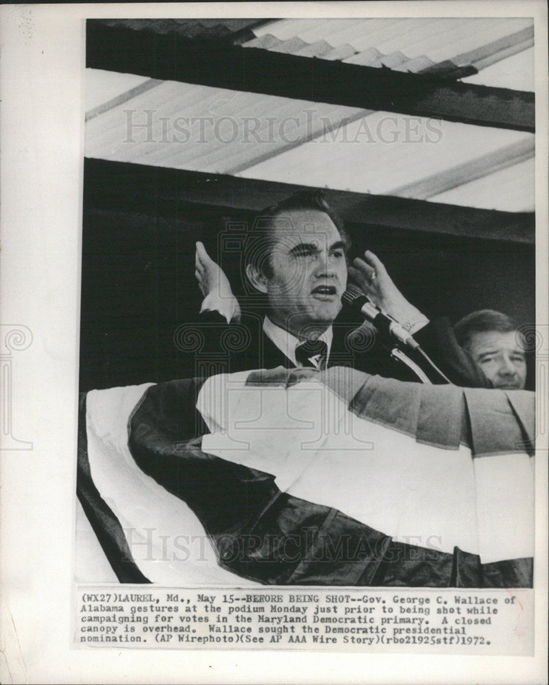 1972 Press Photo Gov. George C. Wallace of Alabama - Historic Images